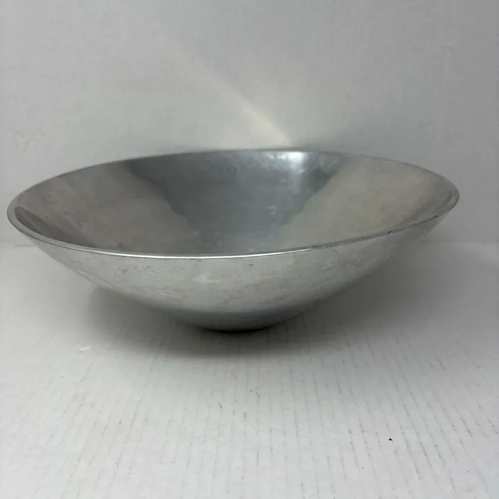Vintage Designco Polished Aluminum Centerpiece Bowl Made In India MCM Art